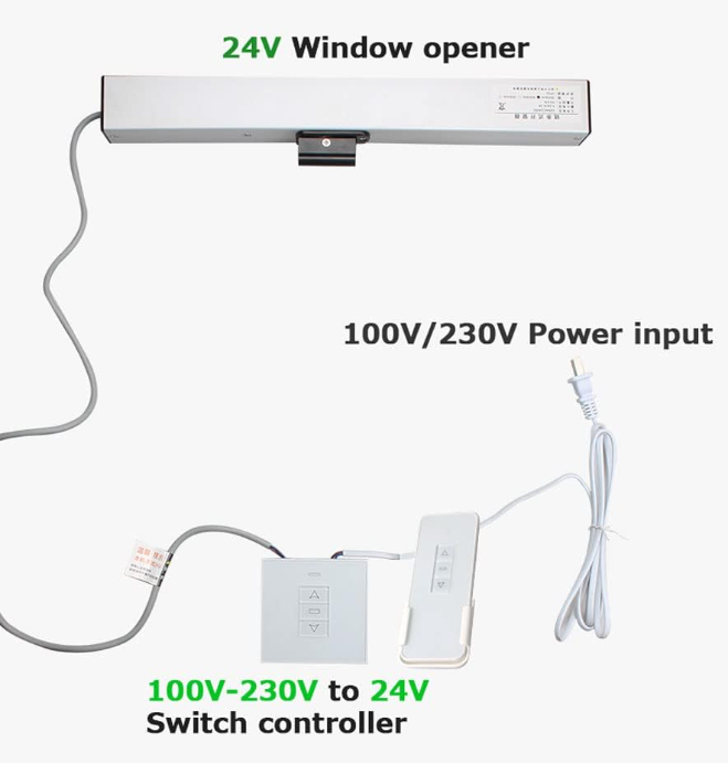Automated Greenhouse Vent - Motor de Cadena con Control Remoto