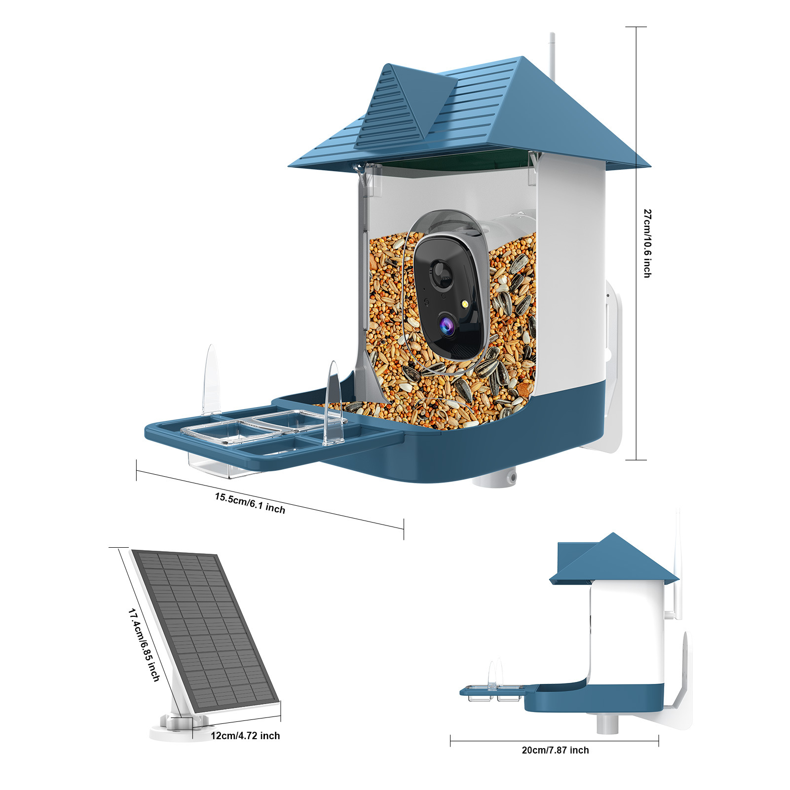 Smart Garden Ai - Comedero para Pájaros con Energía Solar,
