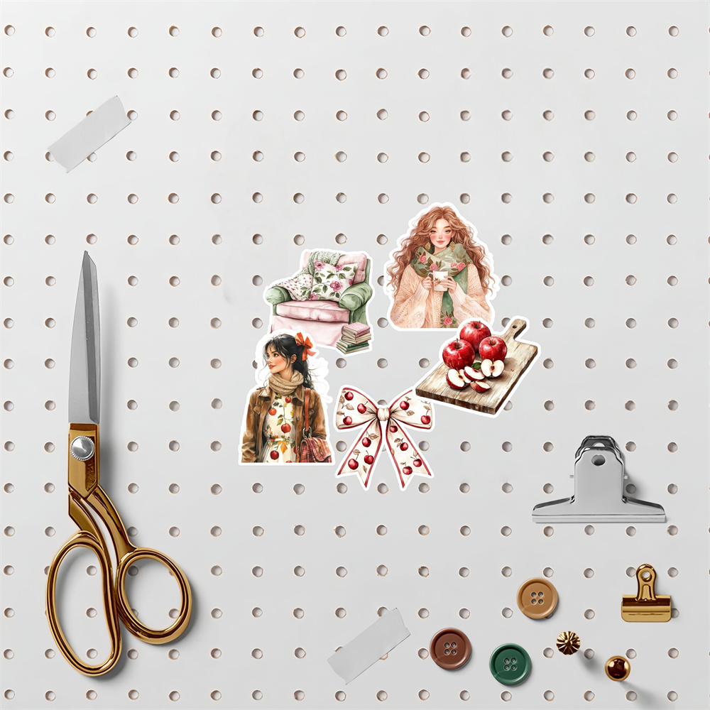 18 pegatinas retro de niña est - Garden Journal Planner reseña y precio